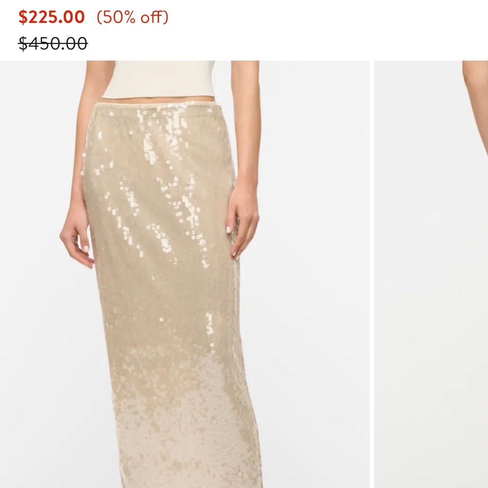 STAUD Casey sequin skirt in moon